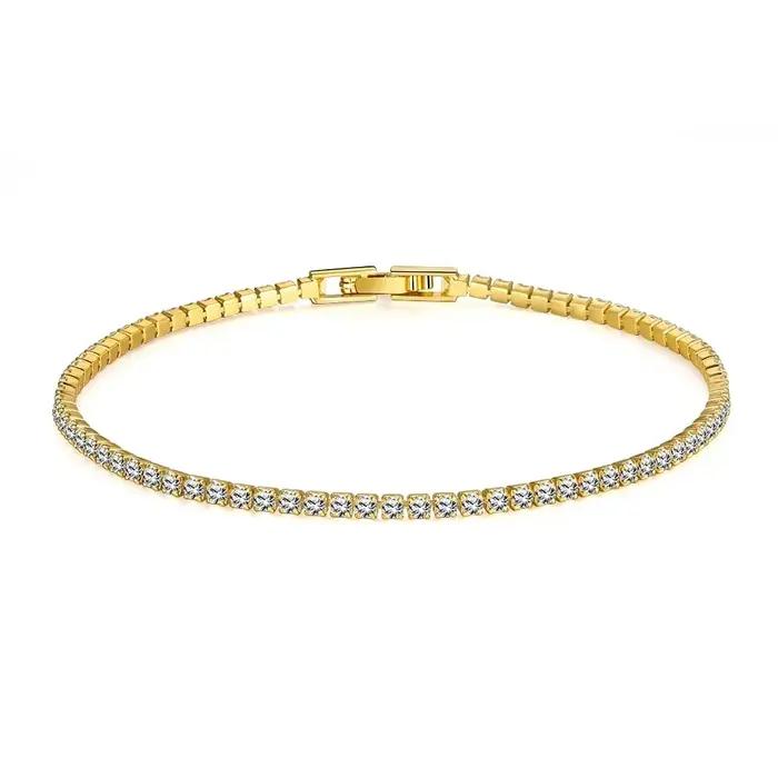 SAIYE-Bracelet de tennis en argent regardé véritable, bijoux en argent 925 pur, 18cm, 2mm, cadeau des travailleurs de la cone contre-indiqué