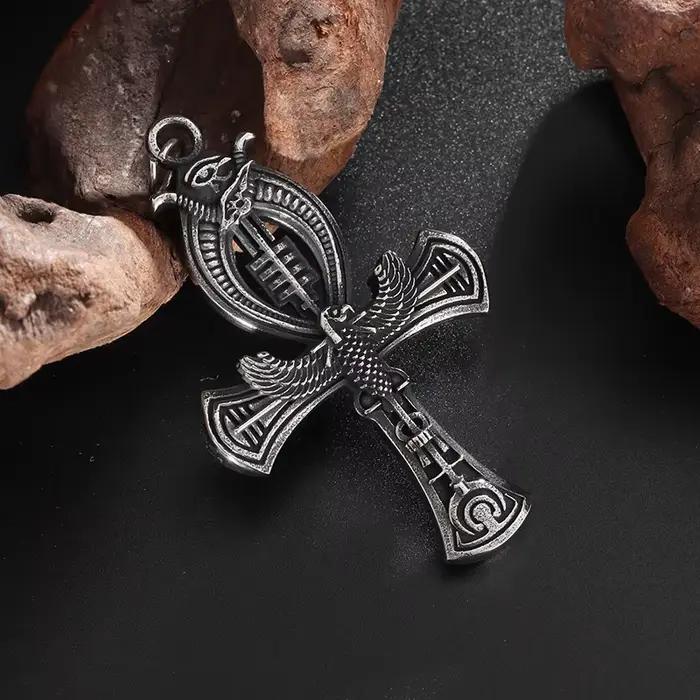 Vintage égyptien clé de vie Ankh croix pendentif Horus Patronus collier hommes mode pharaon amulette bijoux