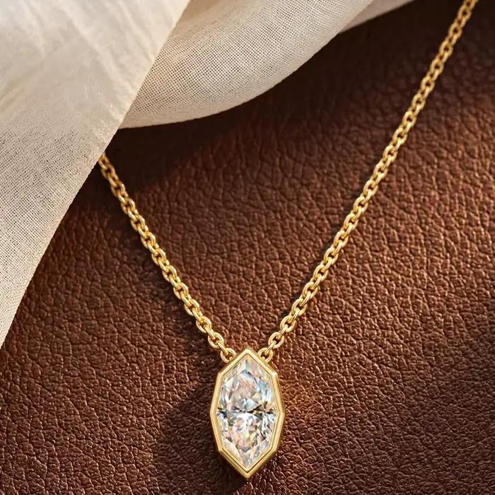 BXINY – ensemble de bijoux en moissanite pleine taille marquise