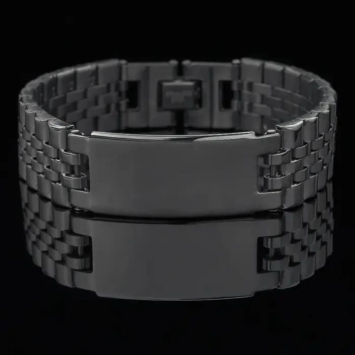 Personnaliser nom personnalisé hommes Bracelet en acier inoxydable