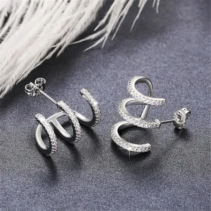 Boucles d'oreilles tendance en argent Sterling 925, accessoires de perçage d'oreille en forme de gri