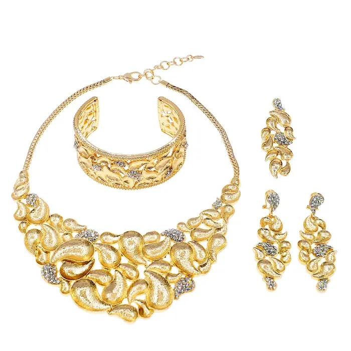 Ensemble de bijoux plaqués or SYHOL pour femmes bijoux d'engagement mariage colliers boucles d'oreilles bracelets elegance moderne occasions speciales