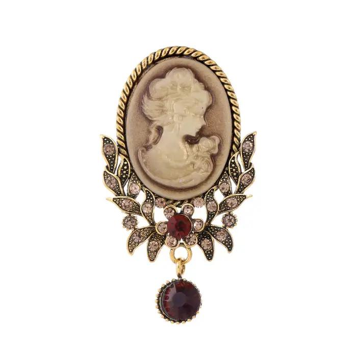 Broche camée de reine au Design victorien Vintage, cadeau de bijoux de beauté de mariage Antique, Style élégant