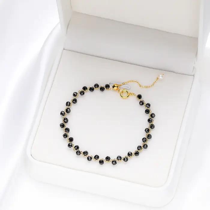 Bracelet Tourmaline en pierre naturelle pour femmes, 3MM, bijoux à portée de main, cadeau de luxe, a