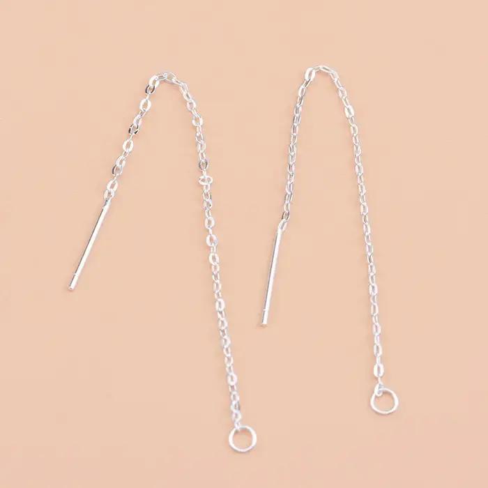 1 paire d'accessoires de bijoux en argent sterling S925, boucles d'oreilles à maillons pour femmes,