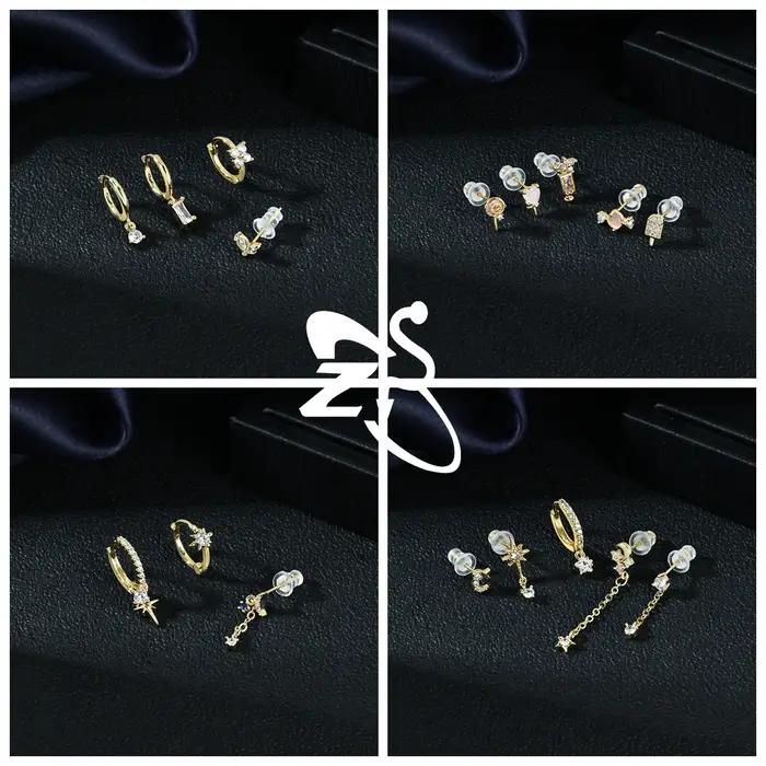 Boucles d'oreilles à tige en argent 925 serties de zirconium blanc élégantes pour femmes et filles, idéales pour les occasions spéciales et le port quotidien