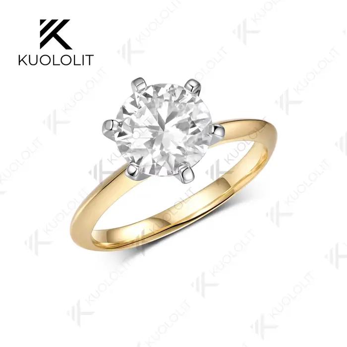 Bague Kuololit 1,5 carat en diamants de laboratoire IGI, sur mesure pour femme, en or jaune massif 1