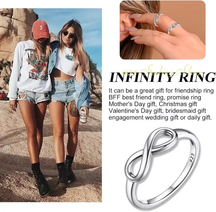 Bague Infinity Knot en cuivre pour cadeau de mariage alliance de promesse éternelle pour amitié et amour occasions spéciales partys demoiselles d'honneur