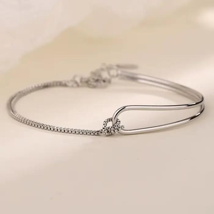 Bracelet ENSHIR à nœuds circulaires pour femmes et hommes, design de niche personnalisé, bijoux simp