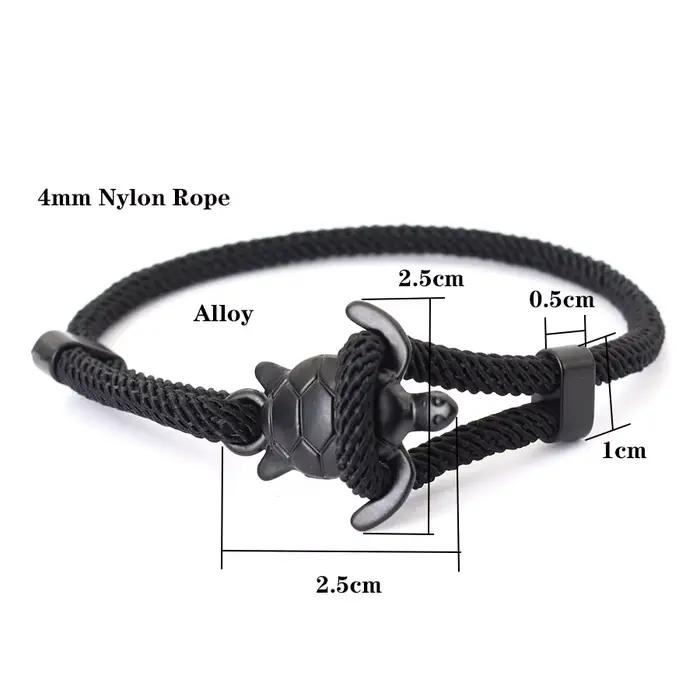 Bracelet tortue Marine Unique pour hommes, corde réglable coulissante, plage d'été, fil nautique, Braslet de loisirs