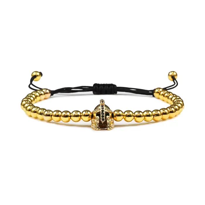 Bracelet de perles de couple pour hommes et femmes, bracelets tressés Micro CZ Crown, bracelets réglables, bijoux à la main pour lui, cadeaux d'amoureux de bricolage, nouveau