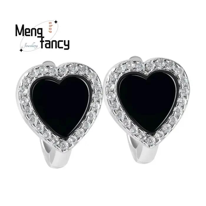 Boucles d'oreilles en argent sterling 925 incrustées de jadéite pour femmes élégantes et sexy, bijoux fins et modernes pour occasions spéciales