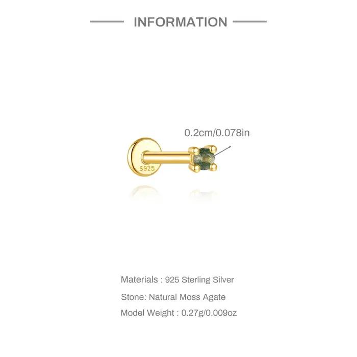 Aide – boucles d'oreilles en Agate pour femmes, bijoux en argent Sterling 925, cadeau Simple et déli