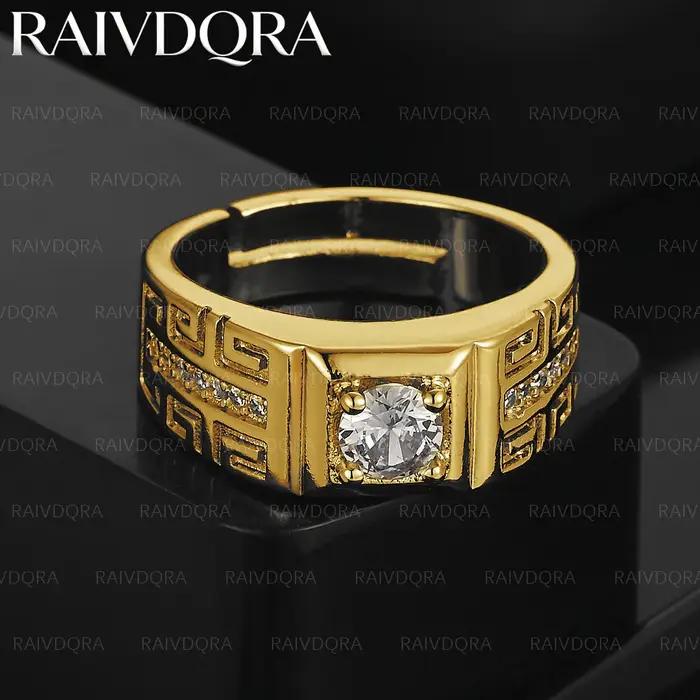 Bague vintage en zirconia plaquée or 18 carats alliance de mariage noble et élégante pour hommes et femmes occasions formelles et fêtes