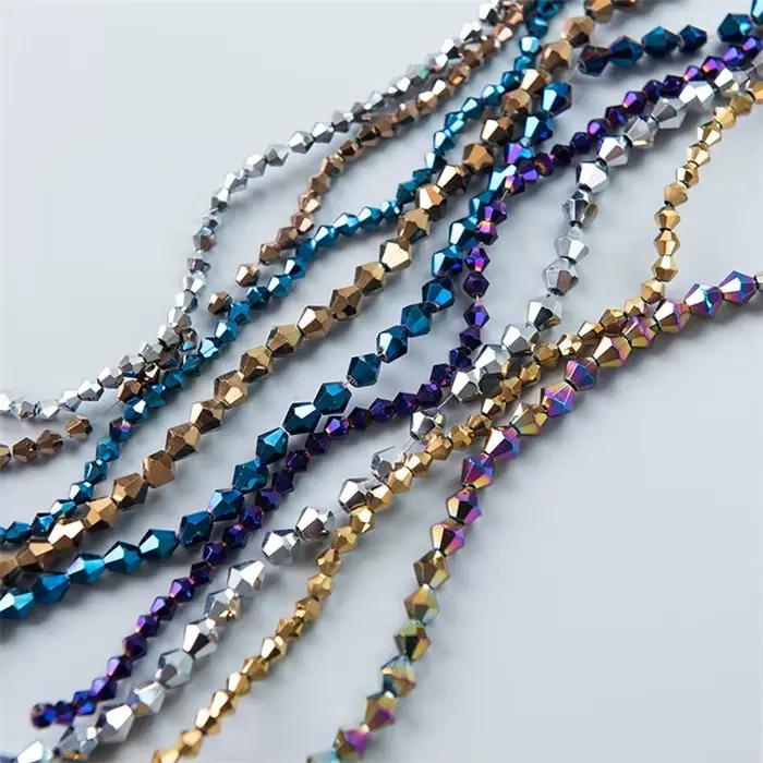 STENYA – Bijoux en cristal plaqué, 4mm, perles tchèques, nœud papillon Bicone, boucles d'oreilles, accessoires de collier