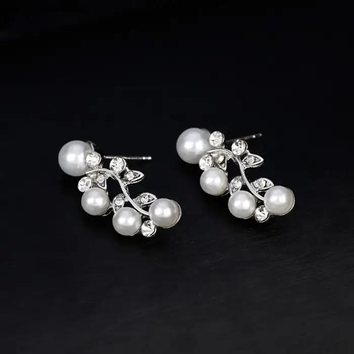 Ensemble de bijoux en perles cristal avec motifs de plante pour femmes occasions spéciales mariage