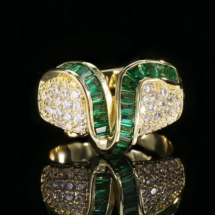 Bague Vinregem en saphir et zirconium vintage pour femmes, alliance de mariage, bijou pour soirées et célébrations spéciales