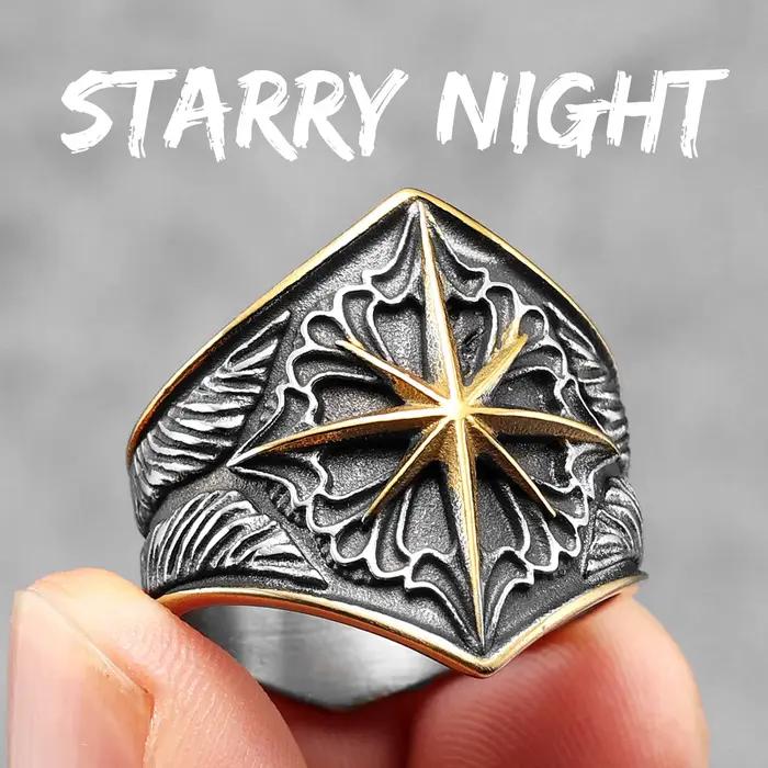 Bague Starry SION L en acier inoxydable pour homme