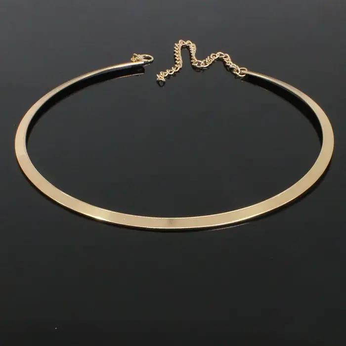 Collier ras du cou vintage punk gothique couleur or argent chaîne lisse bijoux de déclaration mode pour femmes occasions spéciales