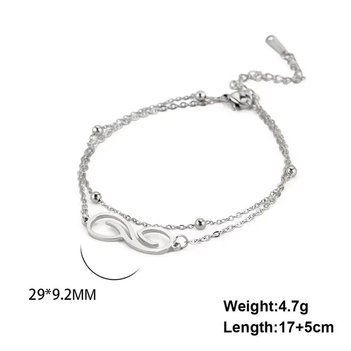Skyrim – Bracelet symbole infini en acier inoxydable pour femmes, symbole géométrique minimaliste, c