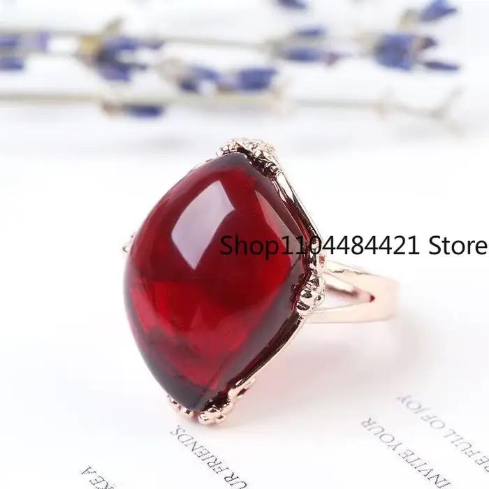 Bague en ambre bleu naturel réglable pour femmes et hommes, pierres précieuses de guérison, bijoux fins, véritable jaune rouge ambre baltique, Anillos Mujer