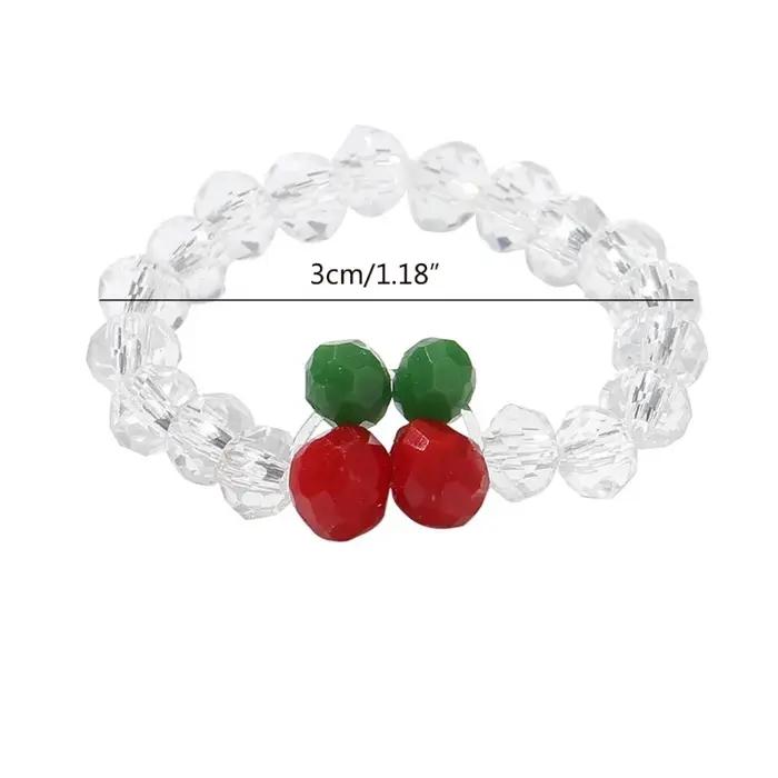 Bagues élastiques minimalistes en forme de cerise rouge pour femmes, idéales pour occasions spéciales et soirées de gala