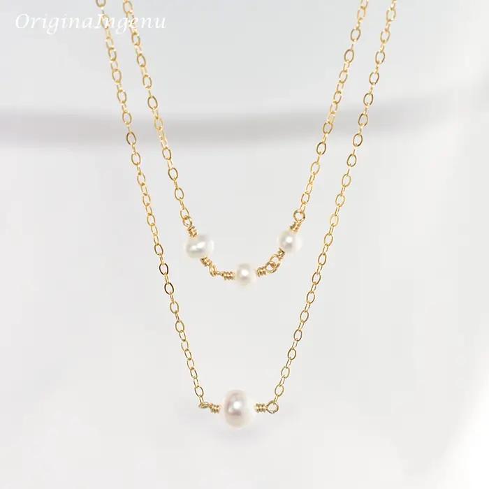 Collier de perles superposées fait à la main pour femmes