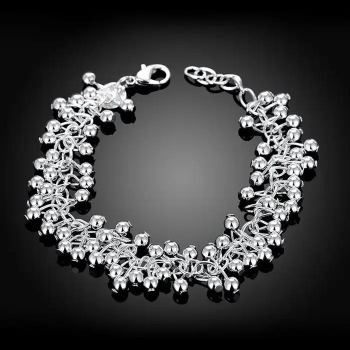 Bracelet en Argent Sterling 925 avec Breloques et Perles, Chaîne Tendance, Mignon et Élégant pour Fe