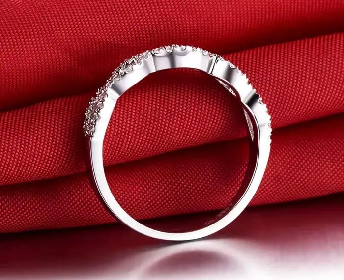 Bague de mariage en or blanc pur 18 carats 750
