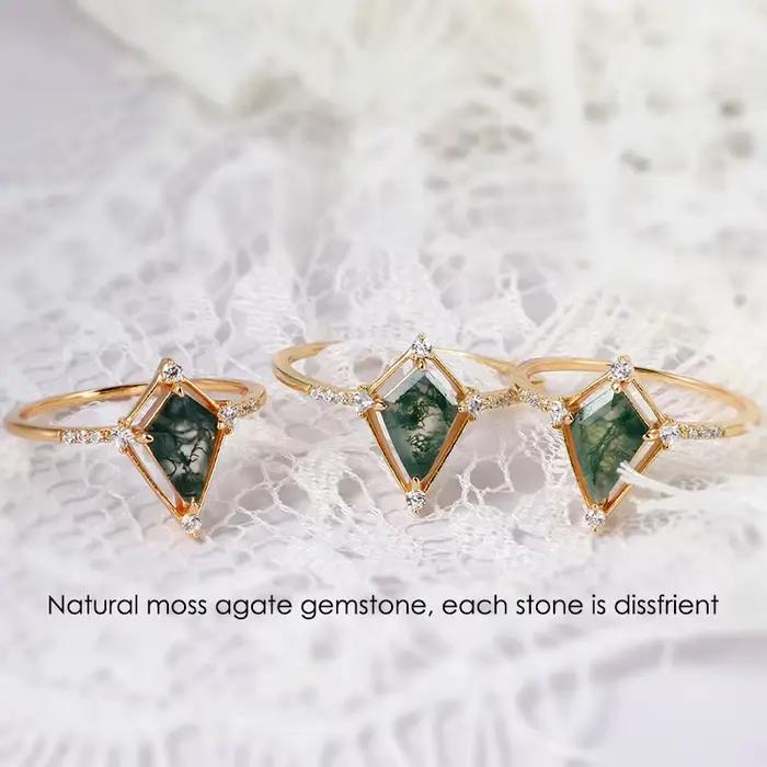 Bague vintage en pierre précieuse naturelle pour femme