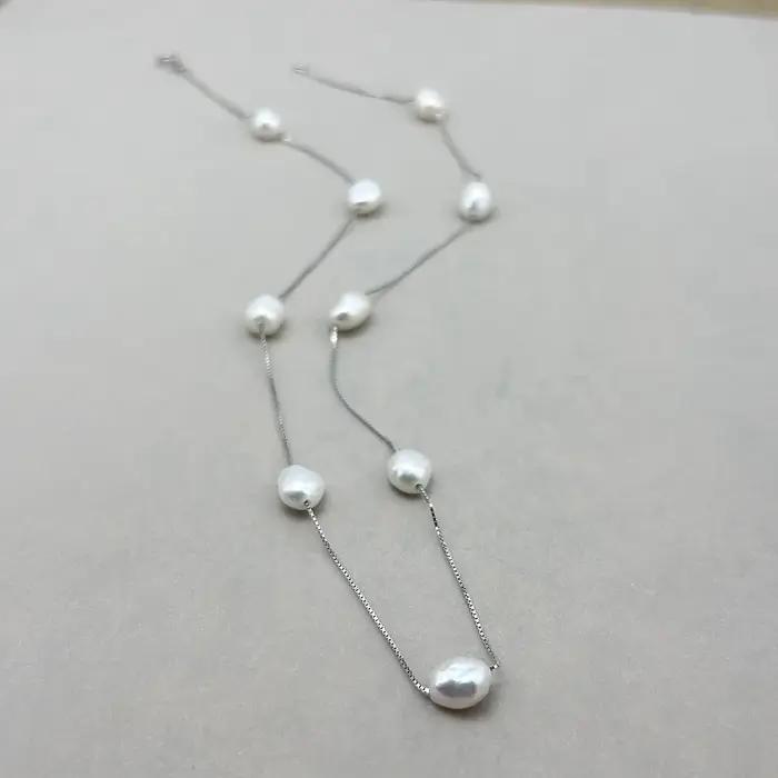 Collier de perles baroques véritables pour femmes