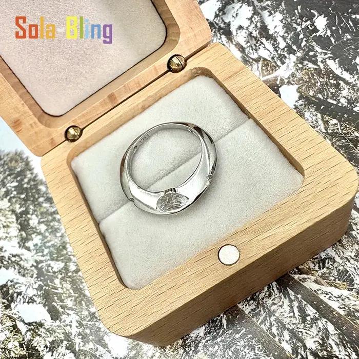 Sola-Bling 1ct Moissanite anneau 100% passe diamant testeur stylo rotatif univers étoile 925 bagues en argent Sterling pour les femmes bijoux