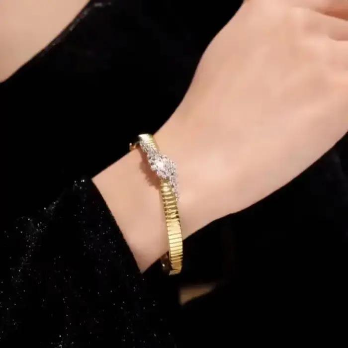 Bracelets Bellux en argent sterling plaqué or véritable