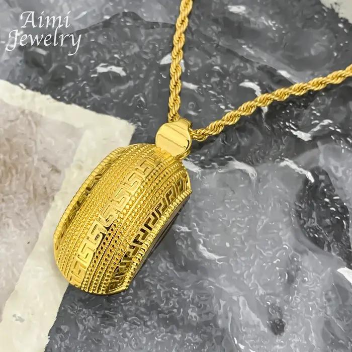 Ensemble de bijoux plaqués or 18 carats avec collier et boucles d'oreilles pour femmes, cadeau de mariage et anniversaire, bijoux africains élégants et durables