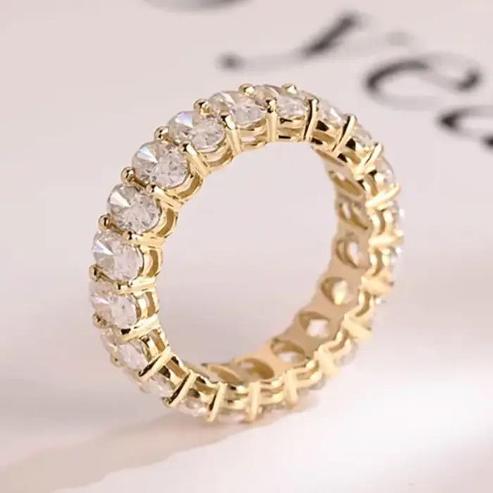 Bague d'éternité en moissanite certifiée Lnngy