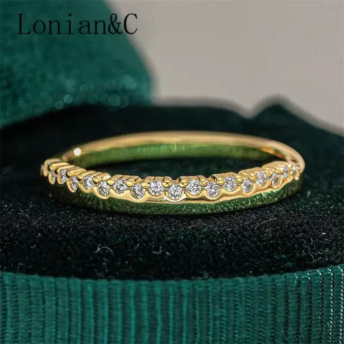 Lonian & C – bague Moissanite plaquée or 18 carats