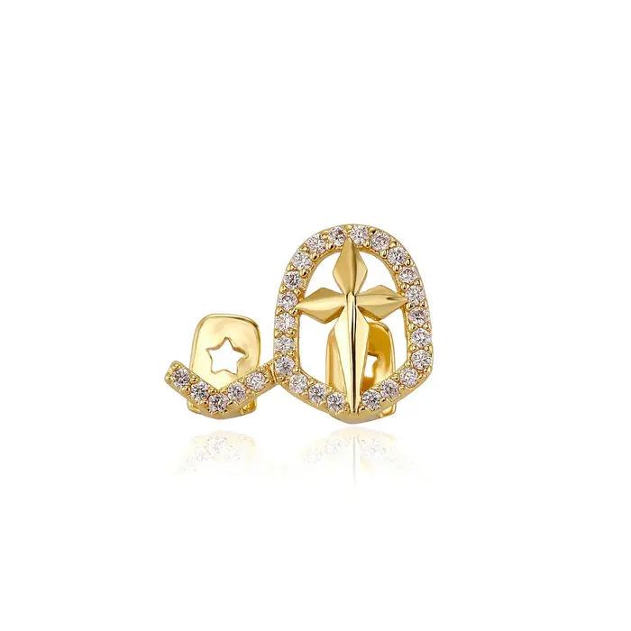RACHELZ Y2K Punk Vintage Zircon creux croix dents Grillz Hip Hop CZ pierre dent casquettes pour femm