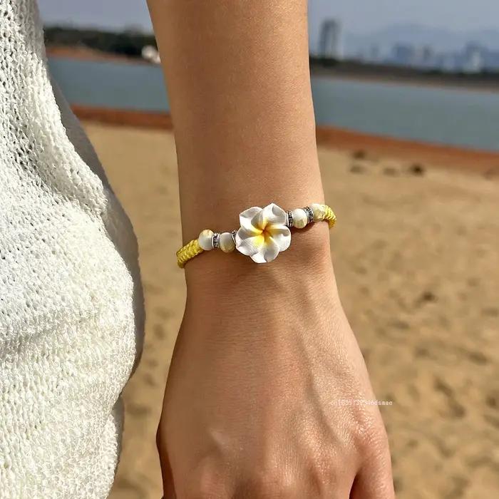 Ensemble de bijoux bohème tressé à grande fleur pour femmes