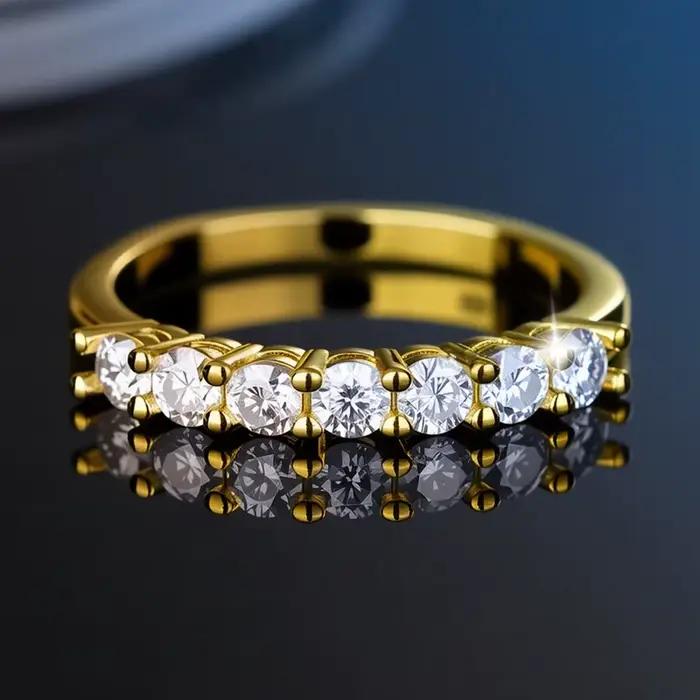 Bague en moissanite testée au 100% positivement au testeur de diamants