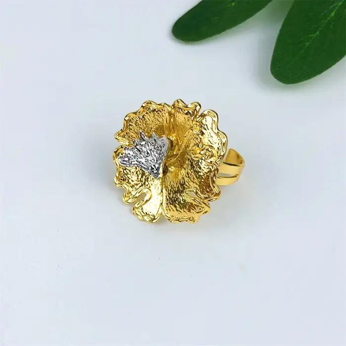 ESALE plaqué or femme ensemble de Bijoux luxueux fleur collier boucles d'oreilles