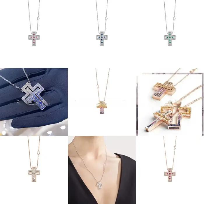 Collier croix tendance incrusté de diamants