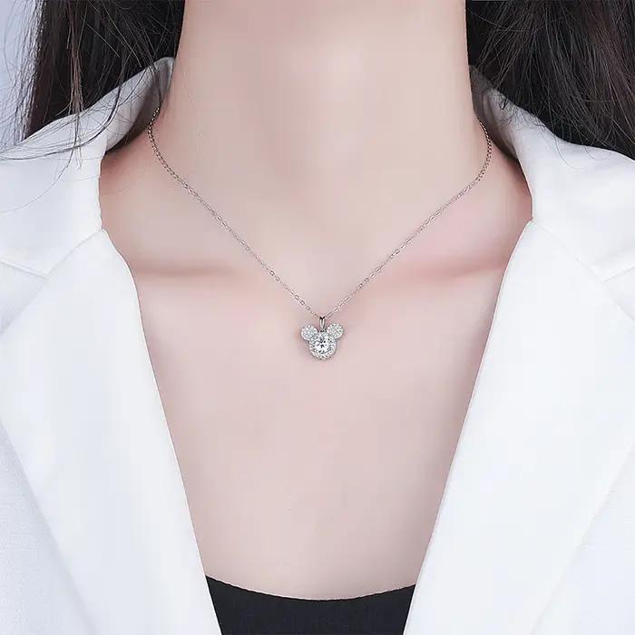 PomerceJelly-Pendentif en argent regardé S925 pour femme