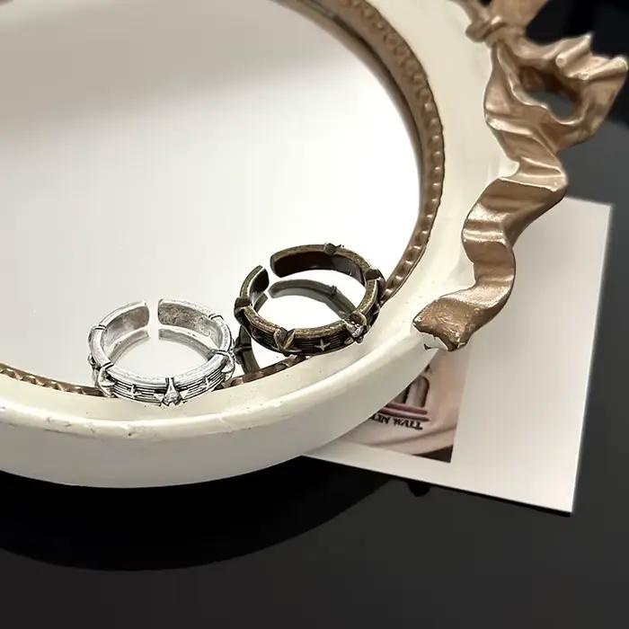 Y2K – bague rétro ouverte pour hommes et femmes, Style ancien, Hip Hop, Punk, géométrie, Couple, déclaration, bijoux de fête, cadeaux