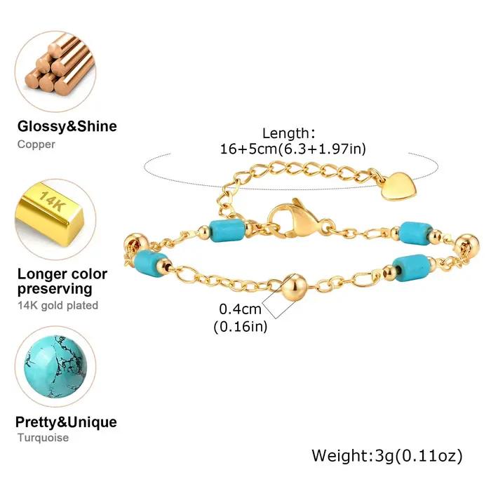 Bracelet en perles d'imitation plaqué or pour femmes