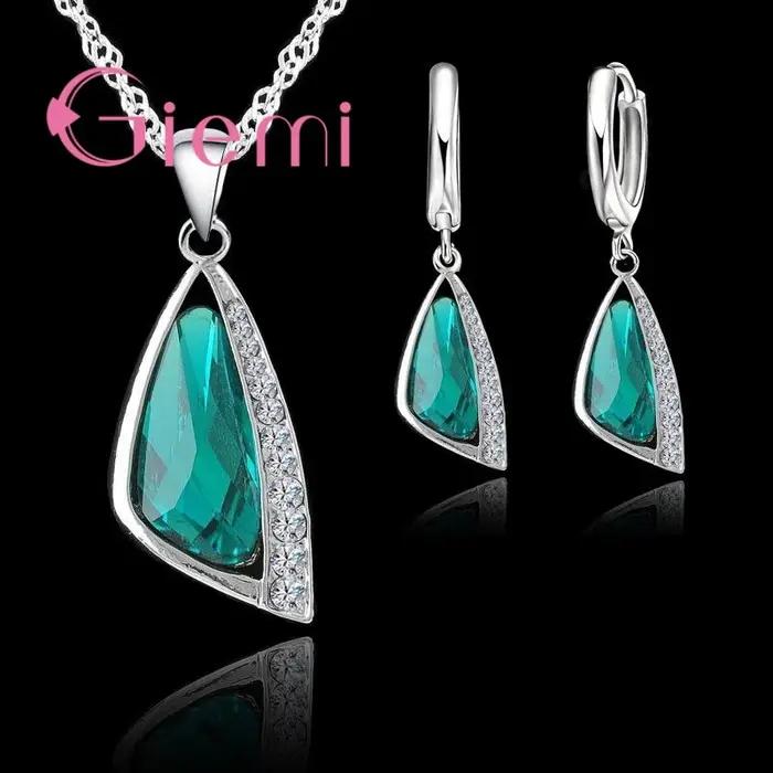 Ensembles de bijoux de mariage élégants en argent 925 pour femmes, boucles d'oreilles créoles en cri