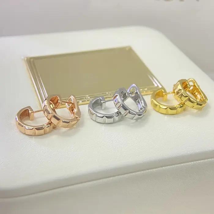 Bijoux de luxe romantiques français S 925 boucles d'oreilles pour femmes en argent sterling plaqué or 18 carats. cadeau de Noël