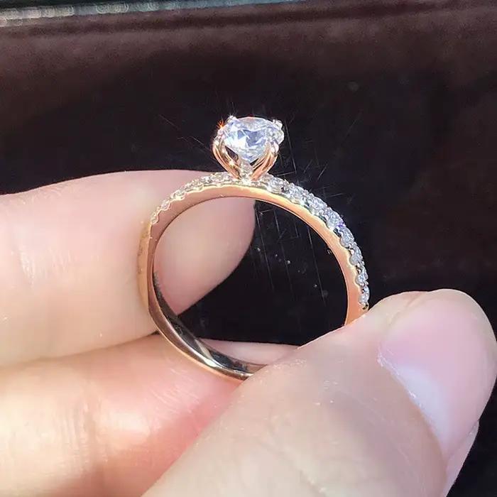 Bague de fiançailles de mariage en argent Sterling 925 pour femmes