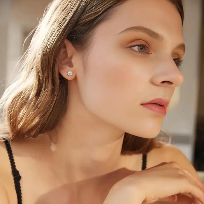 Boucles d'oreilles étoile à huit branches en Moissanite Bling D VVS pour hommes et femmes