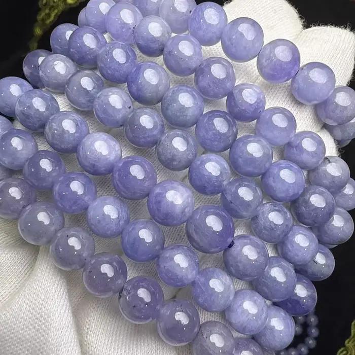 Prestyle Meihan – Bracelet et collier de perles rondes en Tanzanite naturelle AAA