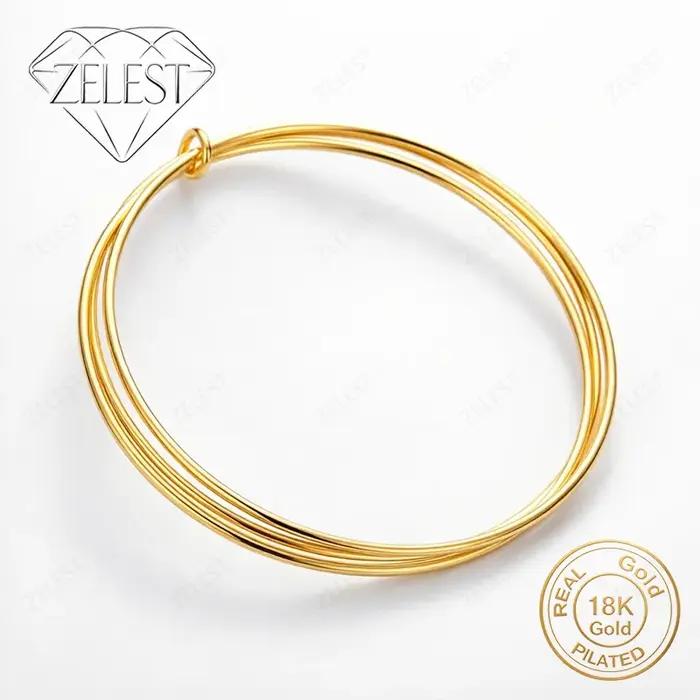 Bracelet fin et simple en argent sterling 925 plaqué or 18 carats pour femmes élégantes pour mariage et fêtes occasions spéciales